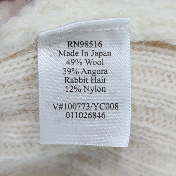 Coldwater Creek Women's ANGORA Wool Blend Cardigan Sweater Ivory Size XS - Picture 6 of 6